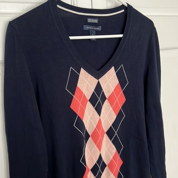 Tommy Hilfiger Argyle V-Neck Sweater - Picture 3 of 6